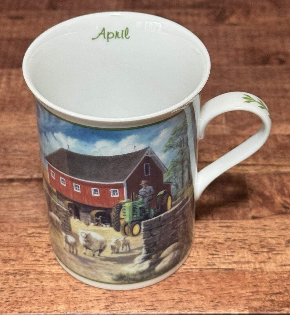 The Danbury Mint John Deere Farm Year APRIL mug